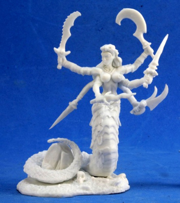 1x Avukavali Marilith -Bones Reaper Figurine Miniature Rpg D&D Demon Snake 77393