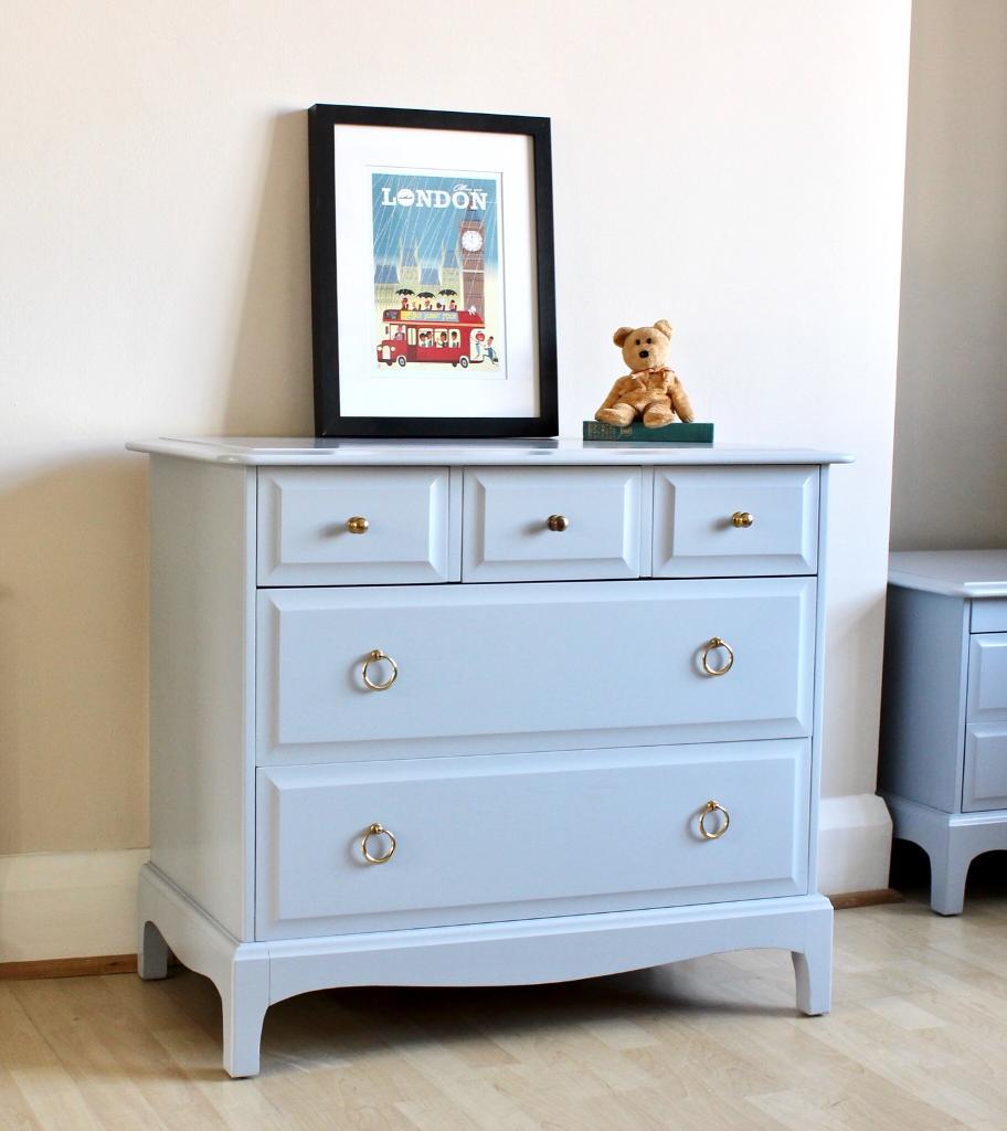 Vintage Stag Shabby Chic Painted Chest Of Drawers In New