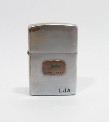 Vintage 1960 John Deere Employee Zippo Lighter Brass Emblem Monogram