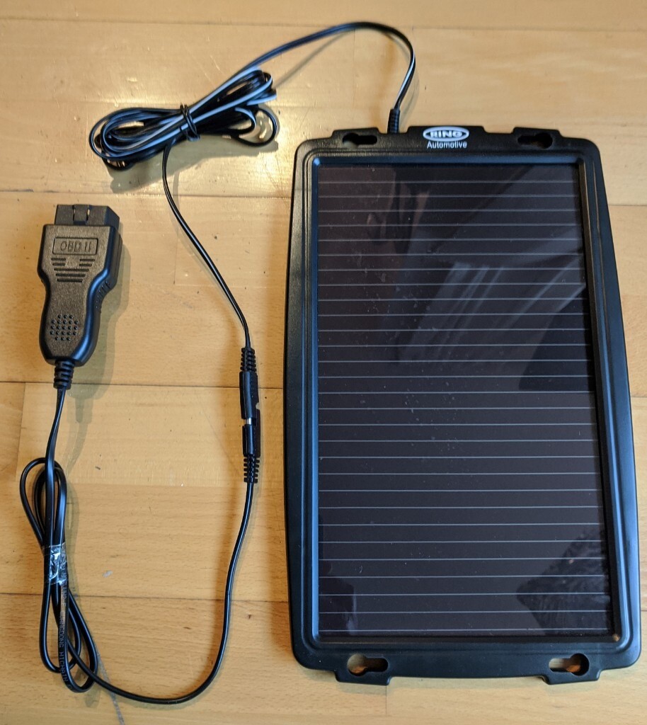 Solar Car Battery Trickle Charger, 12V 2.4W Waterproof Portable Panel Car Motorcycle Boat
