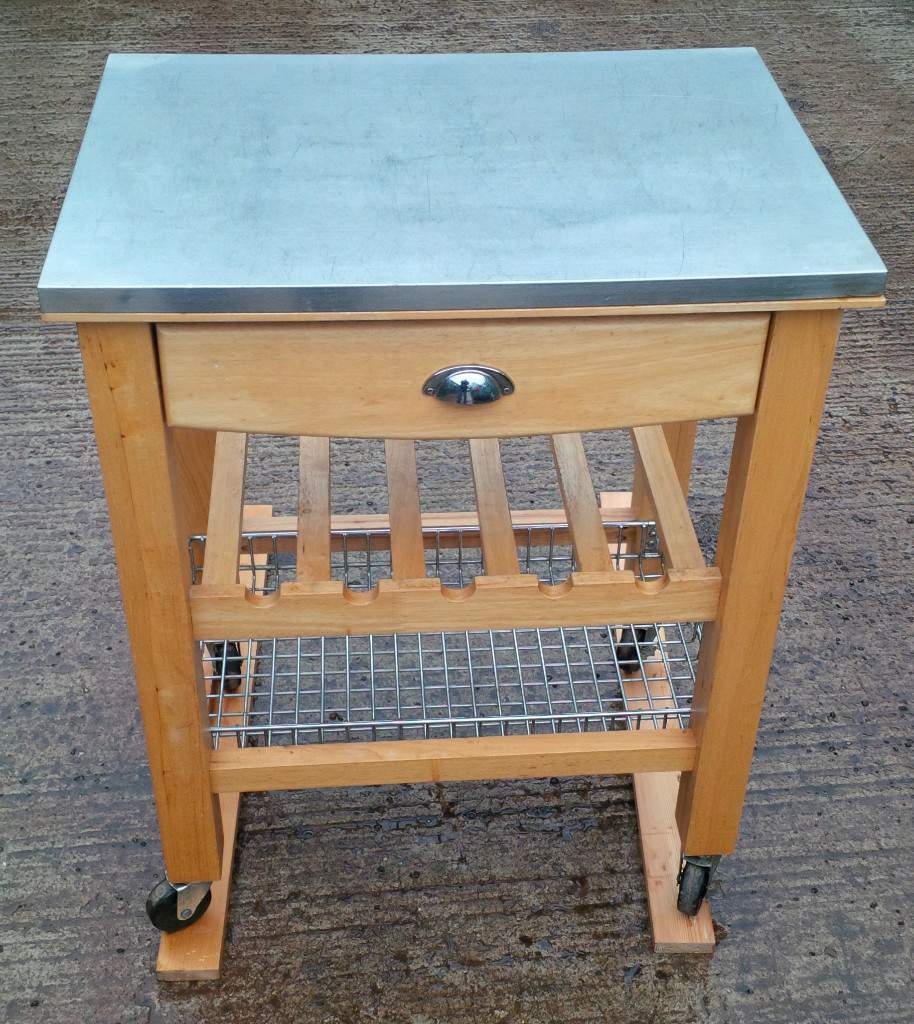 Beautiful kitchen trolley food prep station butchers block in solid