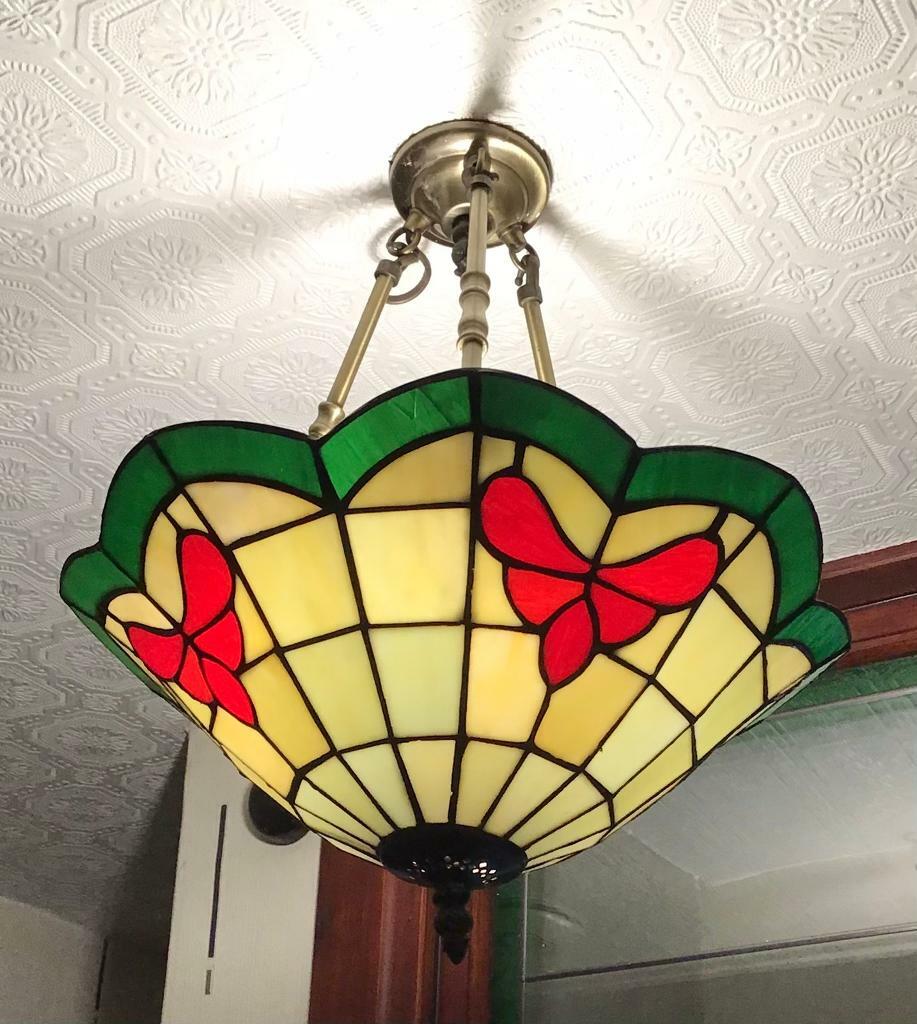 Beautiful Tiffany ceiling light vintage tiffany art deco leaded stained