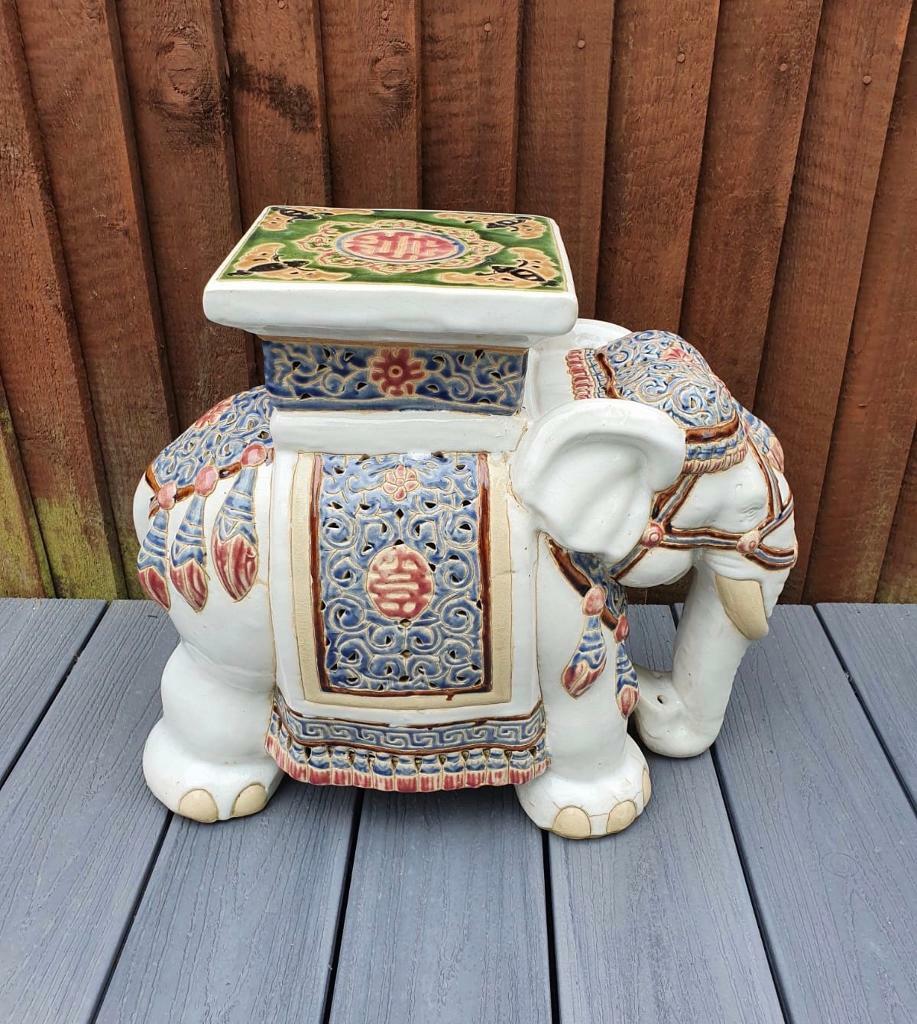 REDUCED AGAIN Large Vintage Indian Elephant plant stand in South