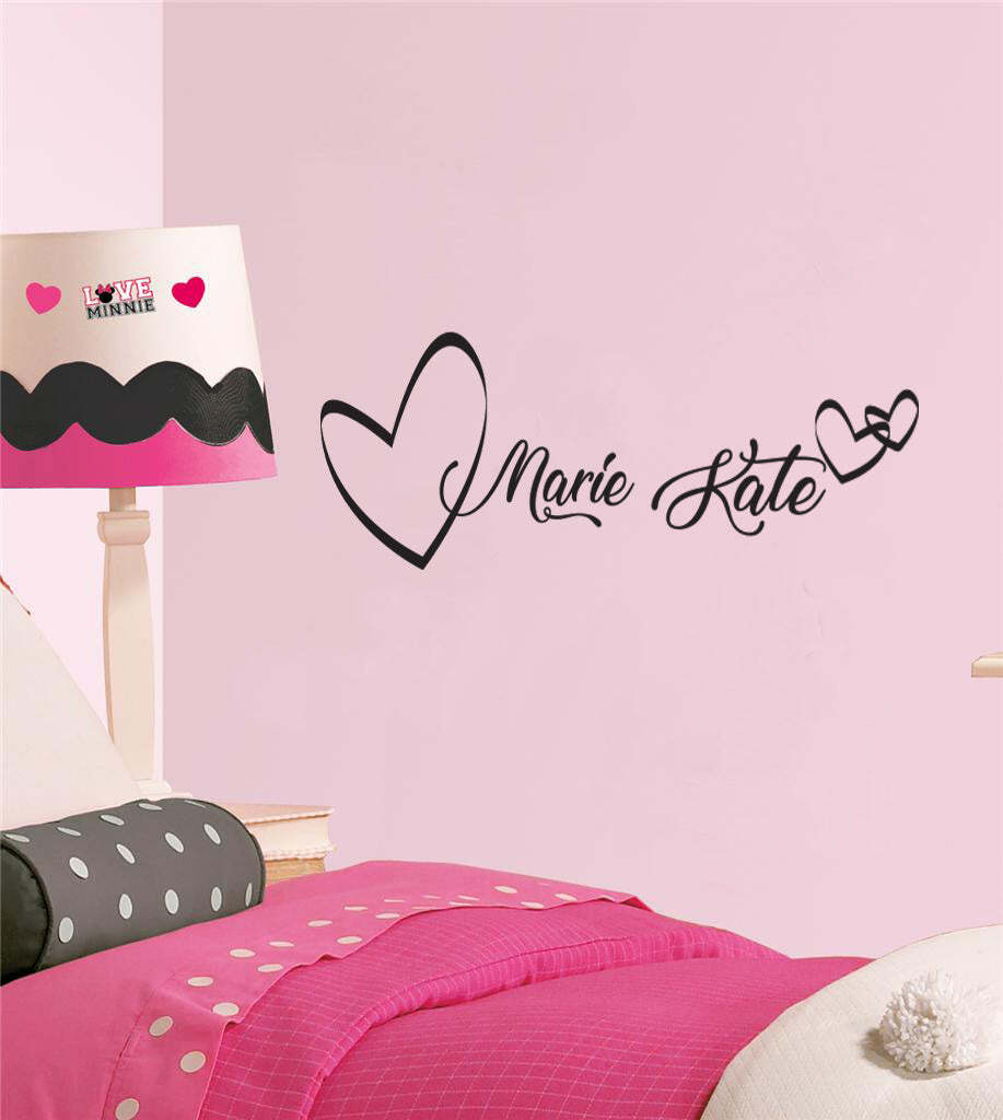 NAME HEART Personalized Inspirational Quotes Wall Sticker Decal For Kids SQ140
