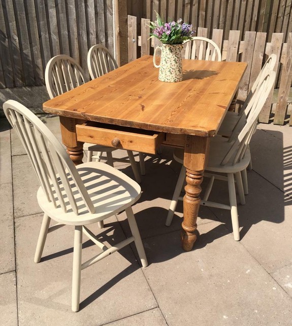 Farmhouse Table 2 Cutlery Drawers And 6 Chairs In Madeley