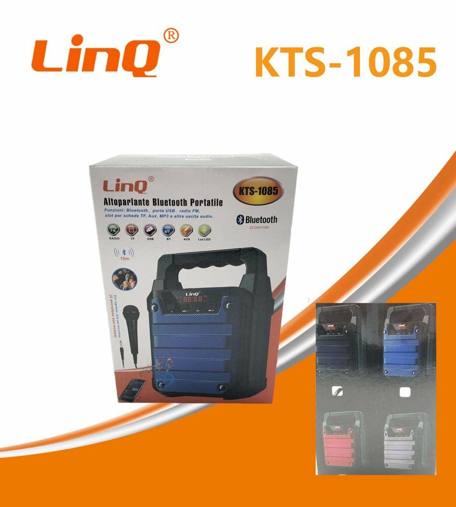 Altoparlante Speaker Cassa Bluetooth Linq Kts-1085 Radio FM Lettore TF Usb