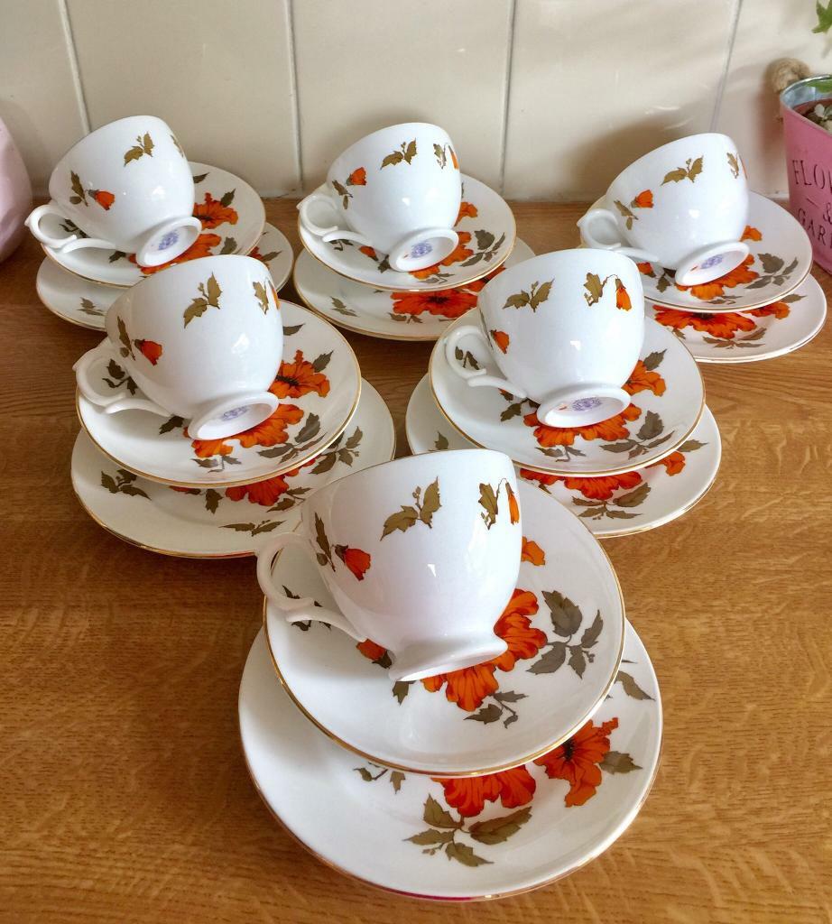 6Trios Vintage Royal Victoria Bone China Tea Set in Gravesend, Kent