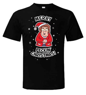 Mrs Browns Boys Merry Feckin Christmas T-Shirt - Funny Xmas Gift Present Brown