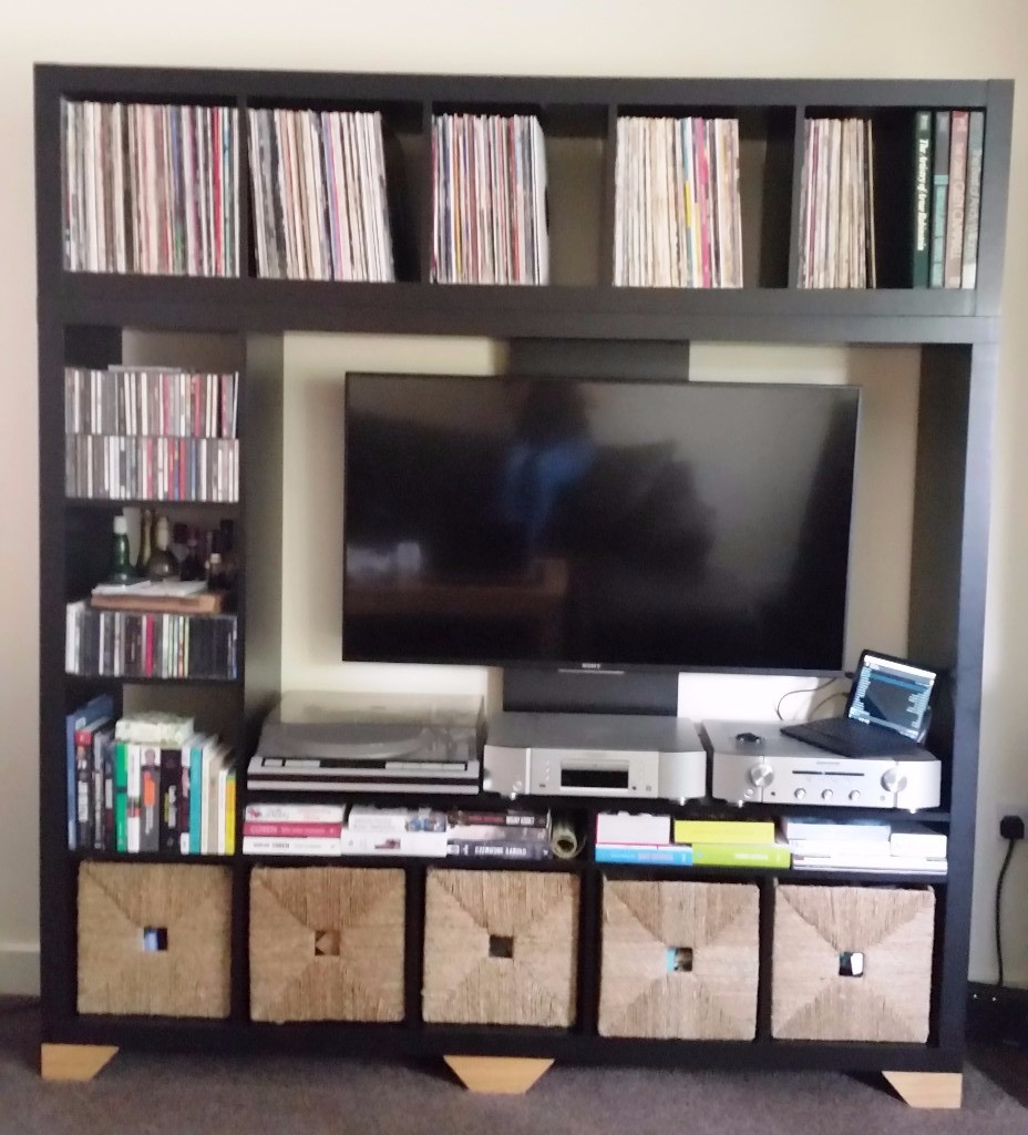 TV STORAGE UNIT LAPPLAND BLACK (IKEA) WITH ADDITIONAL SHELF in South