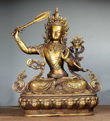 Exquisite Chinese Hand-carved Tibetan Silver Copper Shopkeeper Statues RT