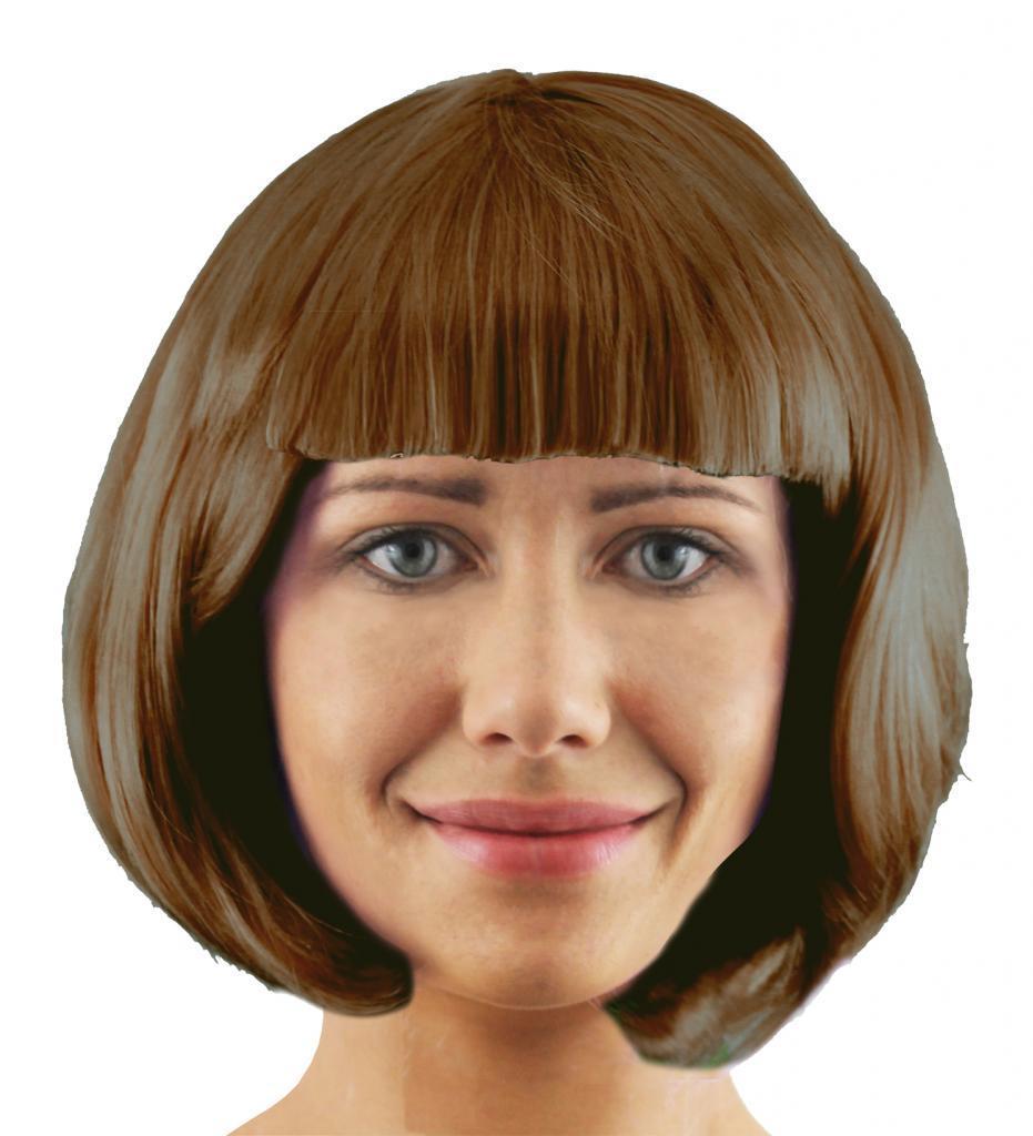 6 X Short Brown Glossy Bob Wig With Fringe Cosplay 1920 S Flapper