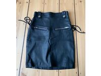 Diesel black leather mini skirt size S/UK8