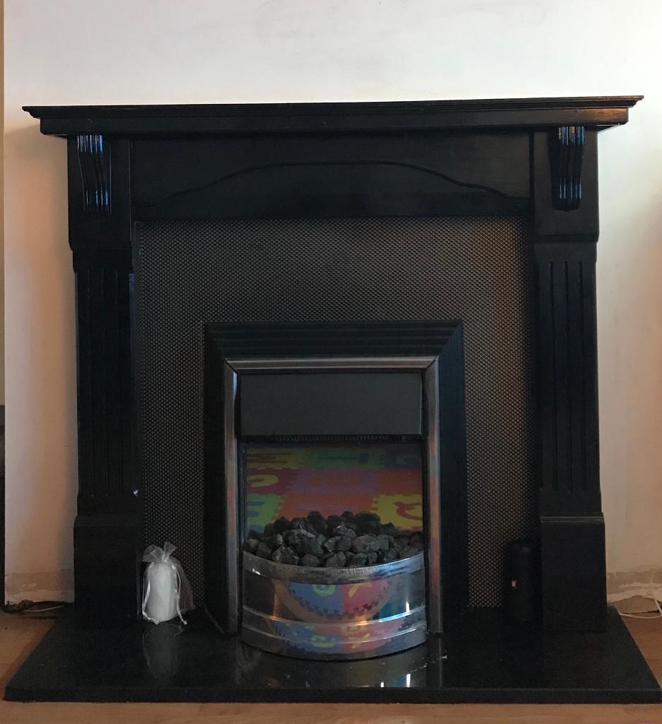 Electric fire, surround and granite hearth in Sale, Manchester Gumtree