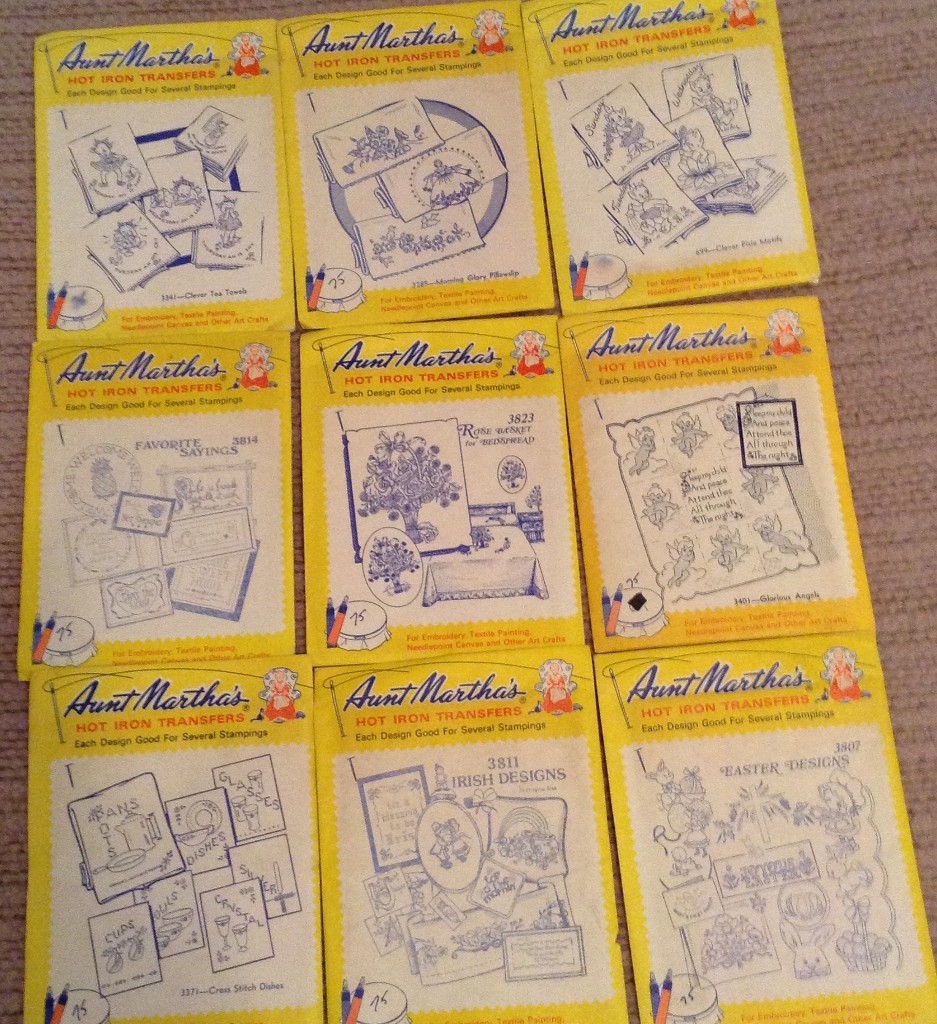 NOS Lot of 27 Aunt Martha's Hot Iron Transfer/Stamp Patterns Embroidery Unopened