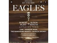 EAGLES BST HYDE PARK TODAY- GOLD CIRCLE TICKETS