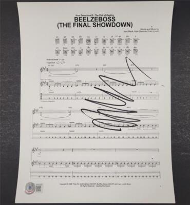 Kyle Gass signed 8.5x11 Tenacious D Beelzeboss song sheet (A) Beckett BAS Holo