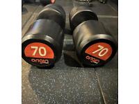 Origin fitness 70kg dumbbells 