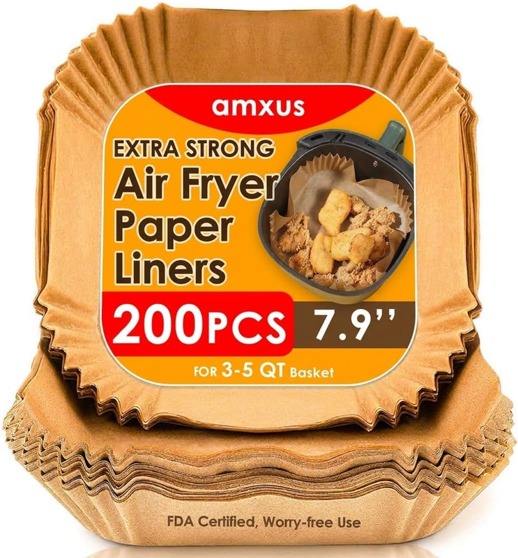 200PCS Air Fryer Liners,  7.9 Inch Airfryer Liner Disposable for 3.3-5.7L Waterp