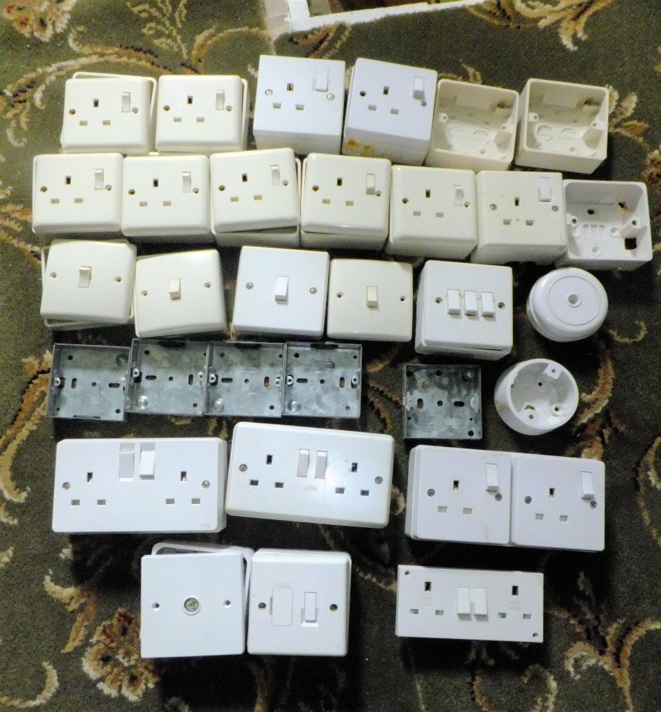 Electric Sockets, Switches, Ceiling Roses etc, New, & UPVC Bullnose