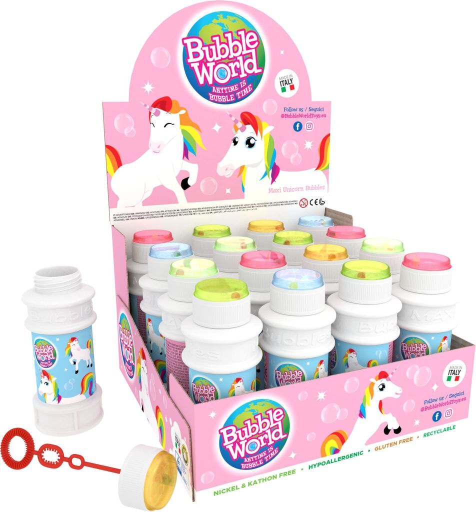 Bolle Di Sapone Bubble World Confezione 16 Pz Flacone Maxi Gadget Party sar