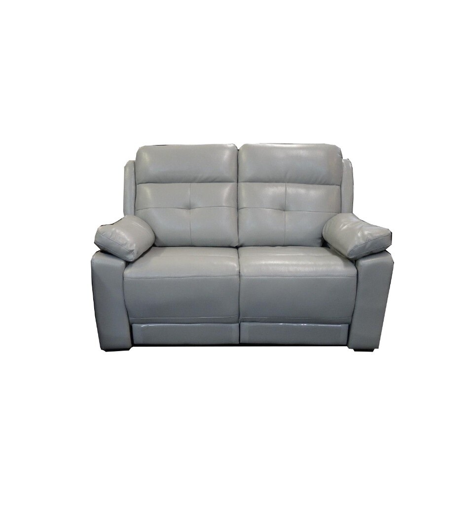 Leather Recliner Sofa 2 seater in Light Grey in Birmingham City