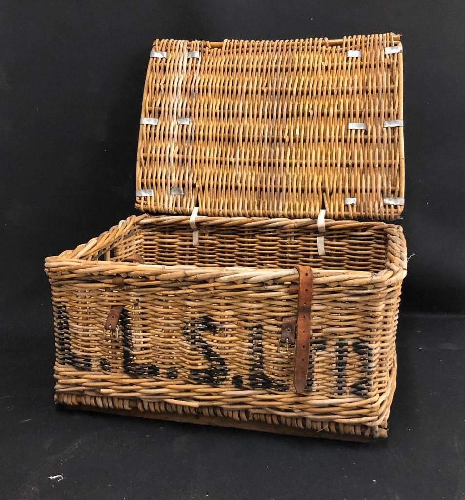 Genuine antique, vintage wicker laundry basket. 2 available in
