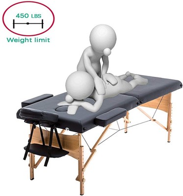 Massage Table With Free Carrying Case 6Ft Length Wood Legs