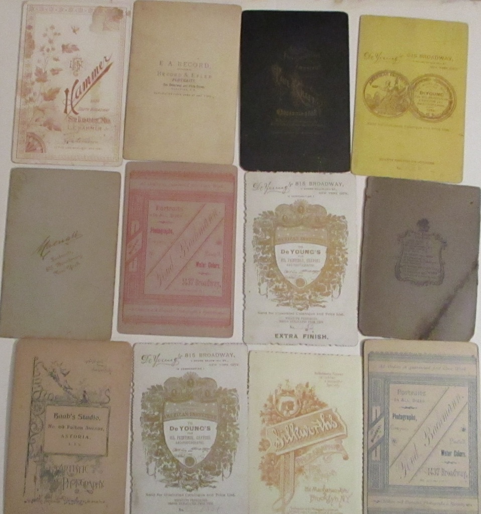 50 cdv cabinet cards photo  lot 18-1900's brides babies groups many NY studios
