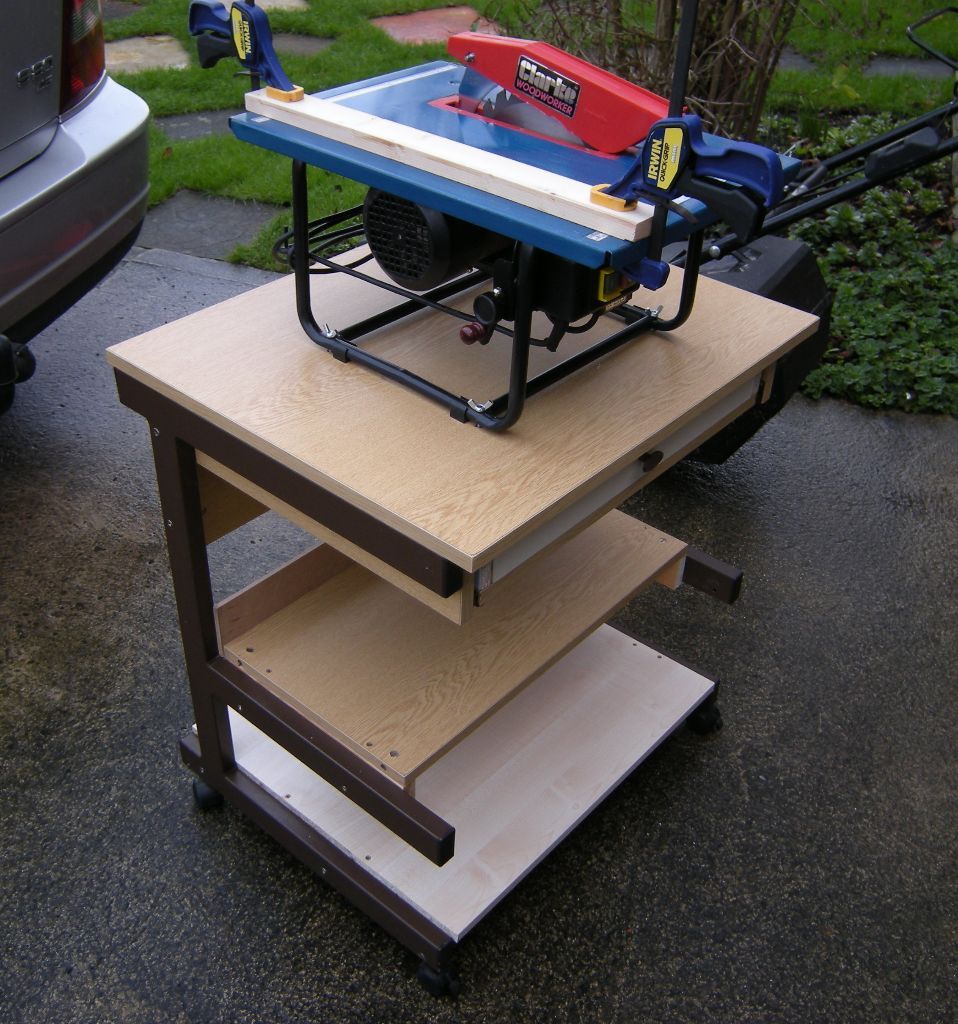 Clarke Woodworker 8” Table Saw Including 4 Blades & Custom Mobile Bench