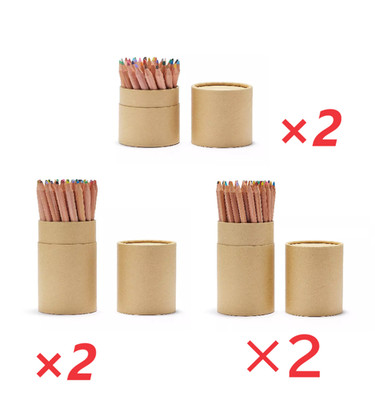 MUJI Tubo di Carta Matita Moma Albero di Legno Naturale 36-60 Colori 2 Set