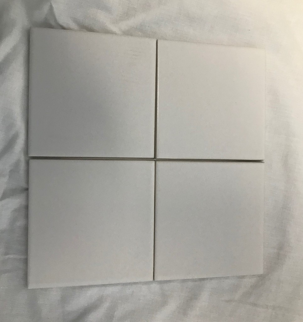 Johnson White Matt Ceramic Wall Tiles 100mm x 100mm each tile in