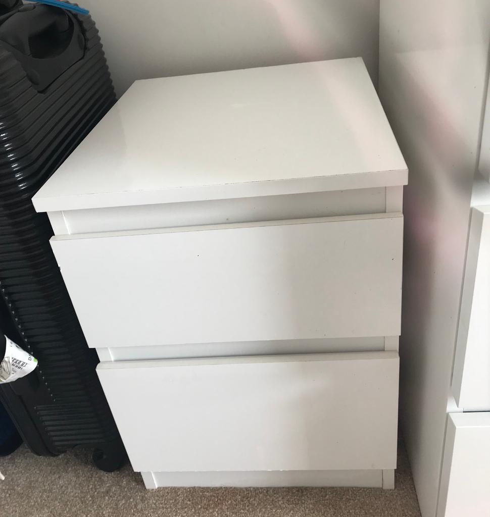 2 x white bedside Ikea in Southampton, Hampshire Gumtree
