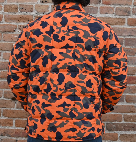 Pre-owned Filson Down Jac Shirt Jacket M L Xl Flame Camo Men's Vis Orange Hunt Snap