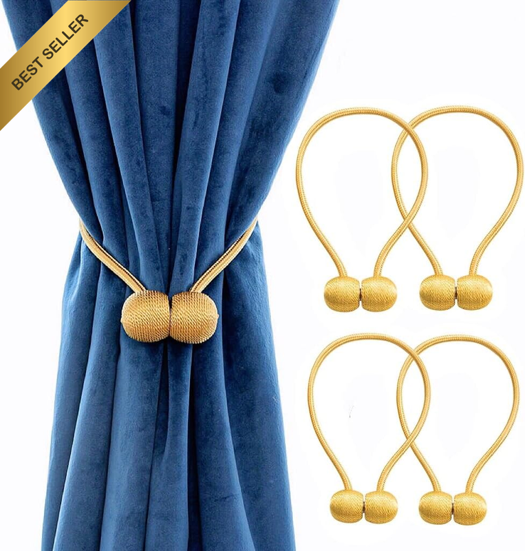 4 Pack Magnetic Curtain Tiebacks，Curtain Tiebacks Buckles Holdbacks Holders Hook
