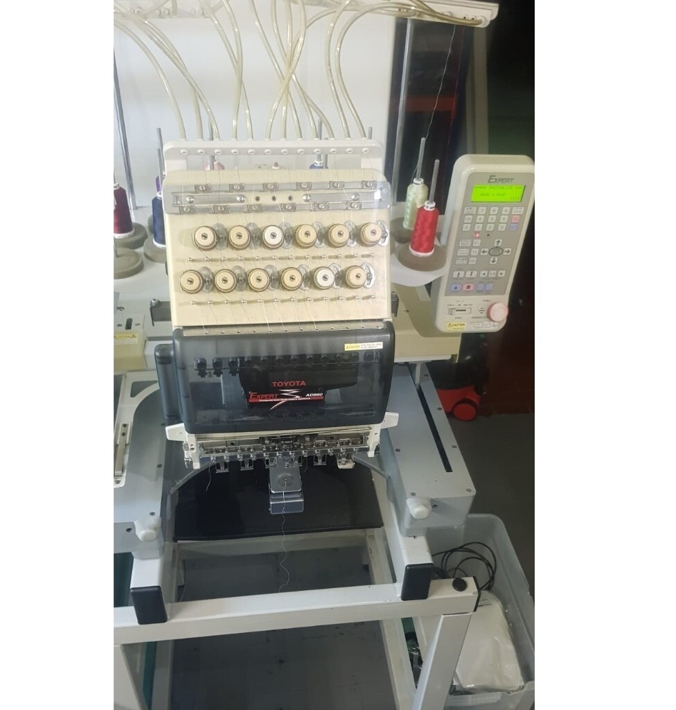 Toyota AD860 Industrial Embroidery Machine with frames & Cap frames LOT