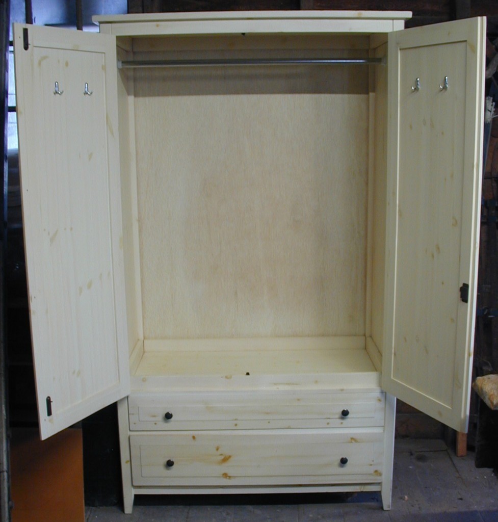 Heals Double Wardrobe Lime Washed Finish Shaker Style Two