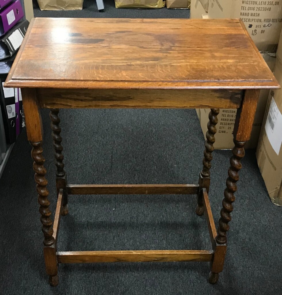 Vintage Oak Side Table With Barley Twist Legs For Sale in Bolton, Manchester Gumtree