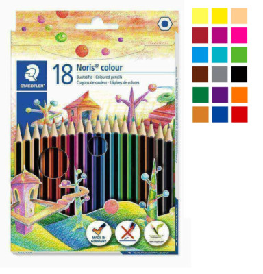 STAEDTLER 185 C18 Noris Colour Colouring Pencil Set - Assorted Colours - 18 Pack