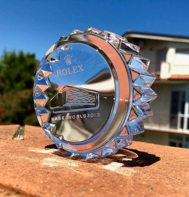 ROLEX BASEL WORLD 2013 GLASS CORONET CRYSTAL COLLECTIBLE DISPLAY PAPERWEIGHT
