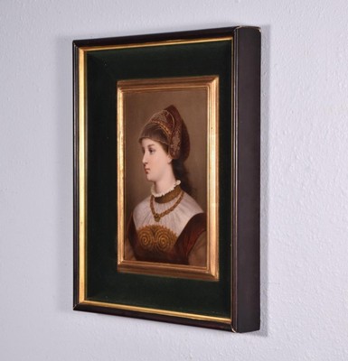 Early 1800's KPM Porcelain Tile/Plaque Painting of a Princess