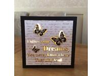 Butterfly light up wooden picture