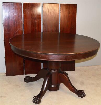 1800 1899 Split Pedestal Vatican, Mahogany Round Dining Table With Leaves