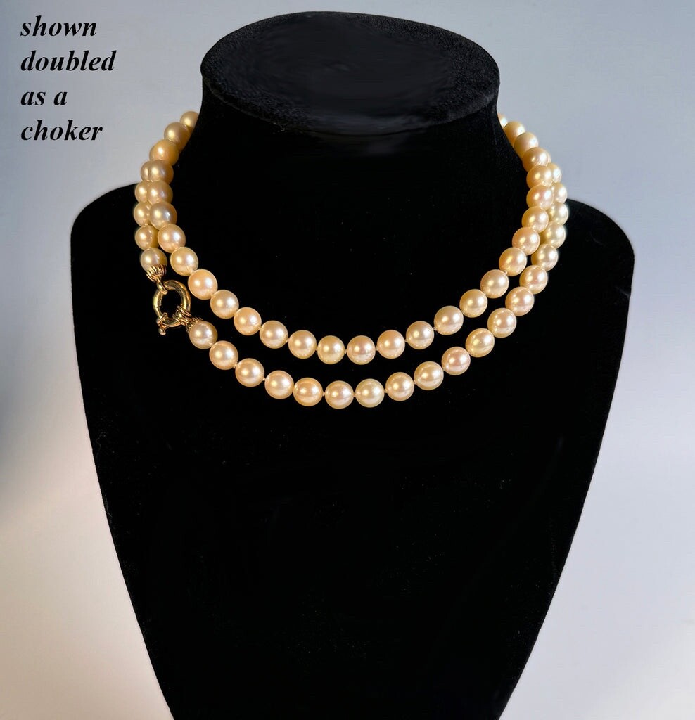 ◆VINTAGE HOLLYWOOD◆ 925 Silver Pearl Chain NecklaceVH25NNN ◇VINTAGE HOLLYWOOD◇ 925 Silver Pearl Chain NecklaceVH25NNN