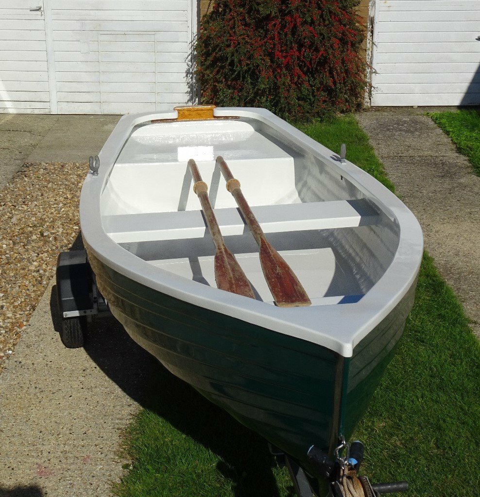 SOLD 11ft Rowing Boat/tender with Road going Trailer in Selsey, West