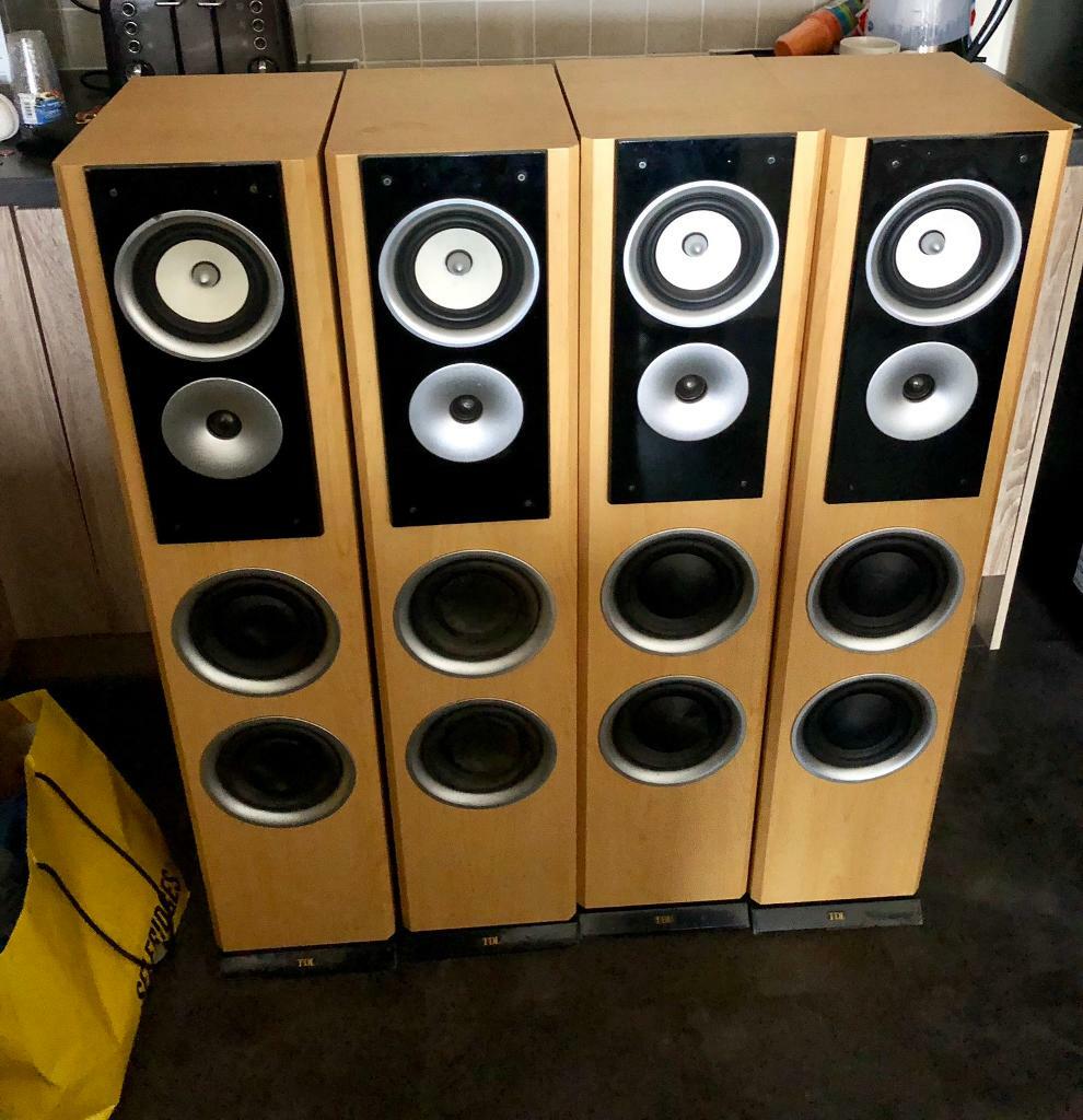 TDL Studio 10 Floorstanding Speakers x4 Beech Finish, excellent sound