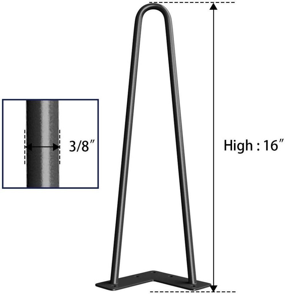 Description Picture 5 of itemCoffee Metal Hairpin Table Legs 16