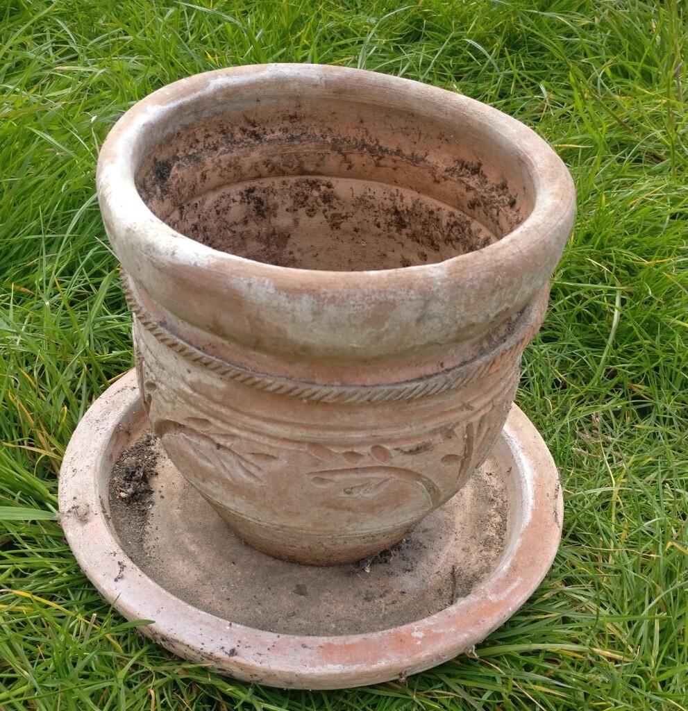 Vintage, decorative terracotta plant pot and bowl in Bournemouth