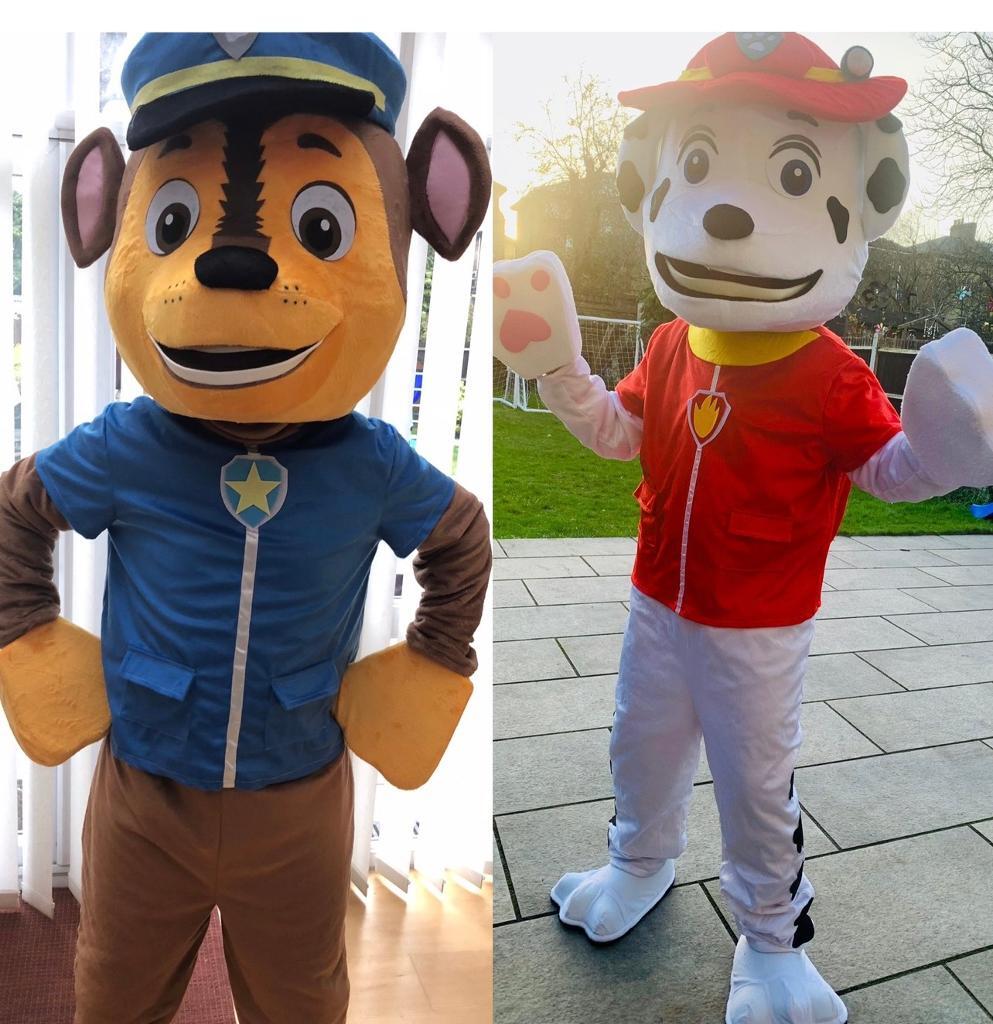 Paw Patrol Lookalike Chase & Marshall Mascot Costumes FOR SALE. in