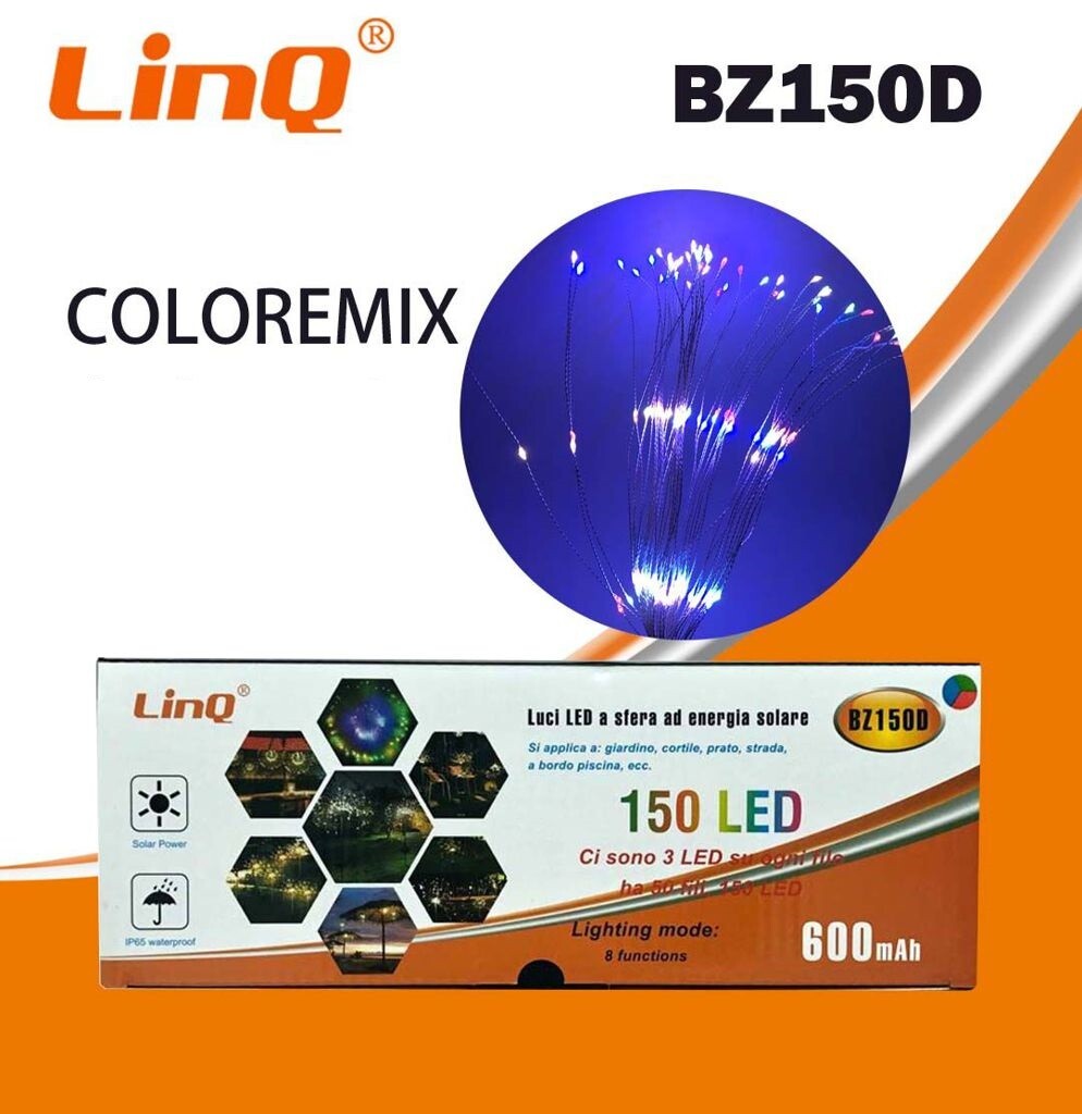 Sfera Luci Led Colorate 150 Led Ad Energia Solare Per Esterni linq