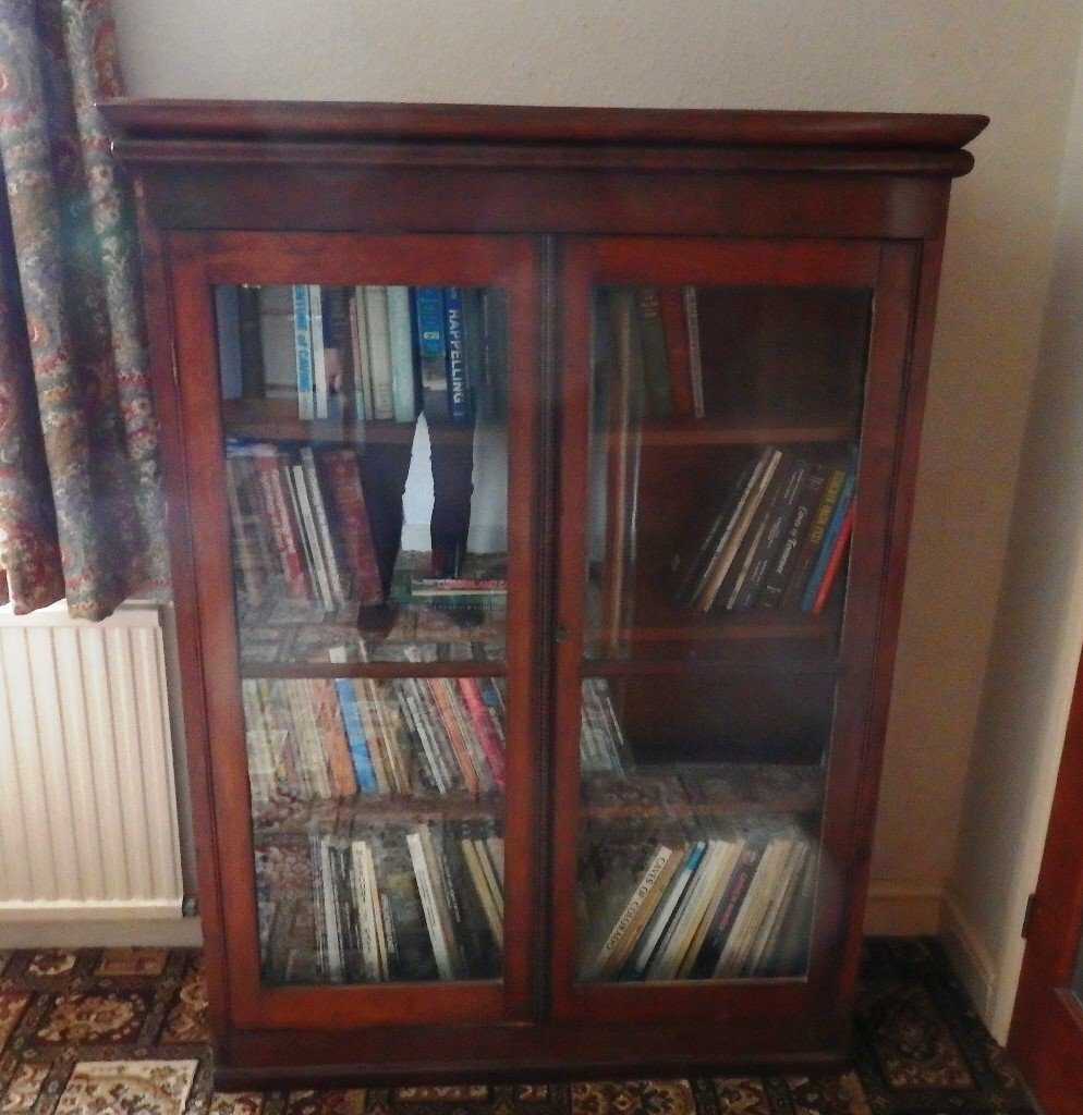 SOLID MAHOGANY BOOKCASE WITH GLASS DOORS *** in Shepton Mallet